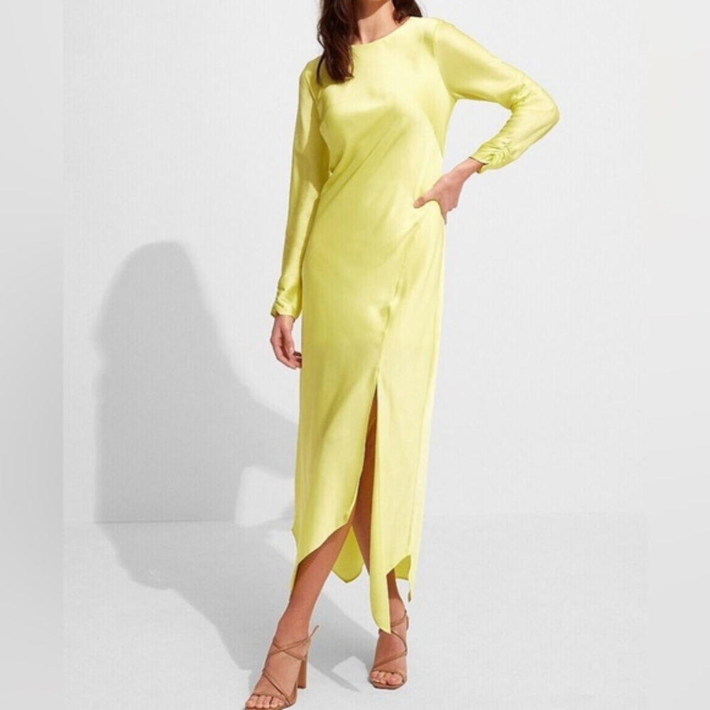 Express satin Sheath Dress lime size medium